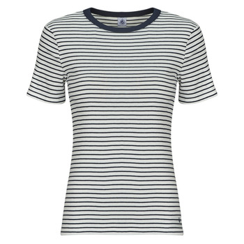 textil Dame T-shirts m. korte ærmer Petit Bateau MC COL ROND Marineblå