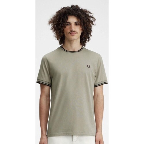 textil Herre T-shirts m. korte ærmer Fred Perry M1588 Grå