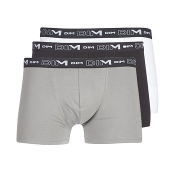 Ropa interior Hombre Boxer DIM COTON STRETCH X3 Negro / Gris / Blanco