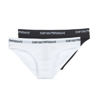 Ropa interior Mujer Culote y bragas Emporio Armani CC317-PACK DE 2 Blanco / Negro