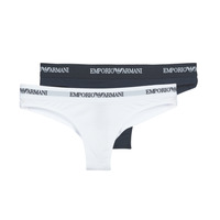 Ropa interior Mujer Culote y bragas Emporio Armani CC317-PACK DE 2 Blanco / Marino