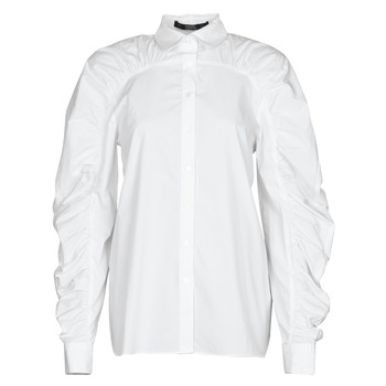 textil Mujer Camisas Karl Lagerfeld POPLIN BLOUSE W/ GATHERING Blanco