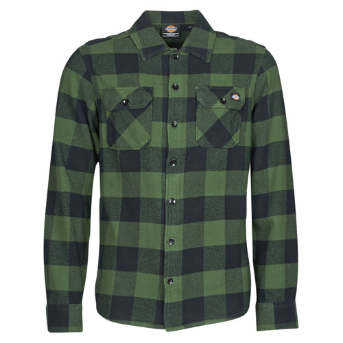 textil Hombre Camisas manga larga Dickies NEW SACRAMENTO SHIRT PINE GREEN Kaki / Negro