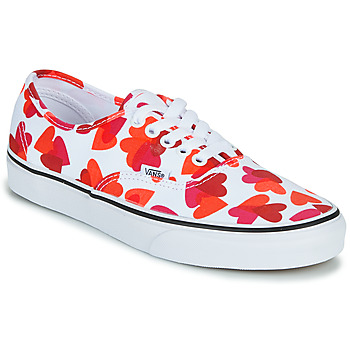 Zapatos Mujer Zapatillas bajas Vans AUTHENTIC Blanco / Rojo