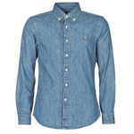 CHEMISE CINTREE SLIM FIT EN JEAN DENIM BOUTONNE LOGO PONY PLAYER