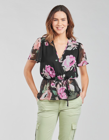 textil Mujer Tops / Blusas Guess SS NEREA TOP Negro / Multicolor