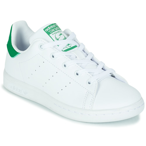 Zapatos Niños Zapatillas bajas adidas Originals STAN SMITH C Blanco / Verde