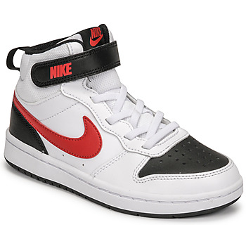 Zapatos Niños Zapatillas altas Nike NIKE COURT BOROUGH MID 2 Blanco / Rojo / Negro