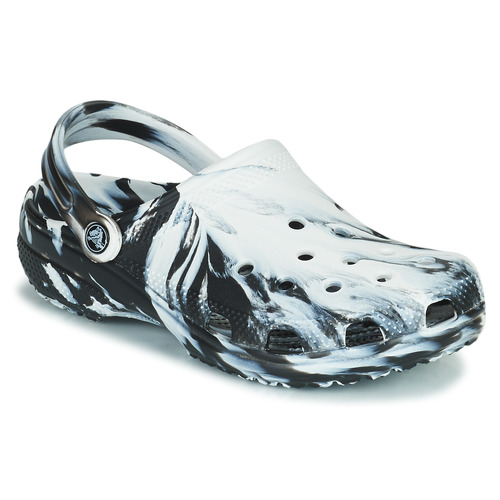 Zapatos Zuecos (Clogs) Crocs CLASSIC MARBLED CLOG Negro / Blanco