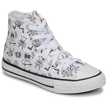 Zapatos Niño Zapatillas altas Converse Chuck Taylor All Star Creature Character Hi Blanco / Gris