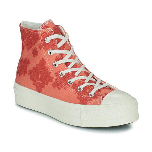 Zapatos Mujer Zapatillas altas Converse Chuck Taylor All Star Lift Festival Broderie Hi Naranja