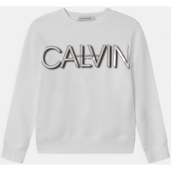 textil Niña Sudaderas Calvin Klein Jeans IG0IG01006 LOGO SWEATSHIRT-YAF BRIGHT WHITE Blanco