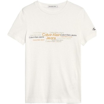 textil Niño Camisetas manga corta Calvin Klein Jeans IB0IB01224 YAF Blanco