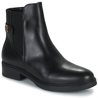 Zapatos Mujer Botas de caña baja Tommy Hilfiger Coin Leather Flat Boot Negro