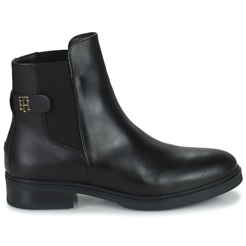 Tommy Hilfiger Coin Leather Flat Boot Negro