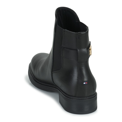 Tommy Hilfiger Coin Leather Flat Boot Negro