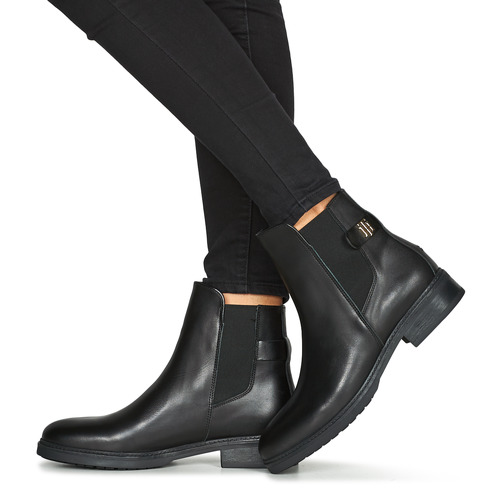 Tommy Hilfiger Coin Leather Flat Boot Negro