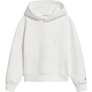 textil Niña Sudaderas Calvin Klein Jeans IG0IG01275 DEBOSSEF LOGO-YAF BRIGHT WHITE Blanco