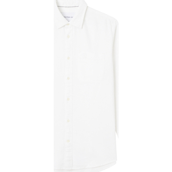 textil Hombre Camisas manga larga Calvin Klein Jeans CAMISA LINEN BLEND  HOMBRE Blanco