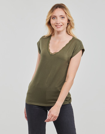 textil Mujer Tops / Blusas Only ONLMOSTER S/S LACE V-NECK TOP CS JRS Kaki