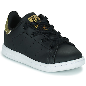 Zapatos Niña Zapatillas bajas adidas Originals STAN SMITH EL I Negro / Oro