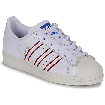 Zapatos Niños Zapatillas bajas adidas Originals SUPERSTAR J Blanco / Rojo