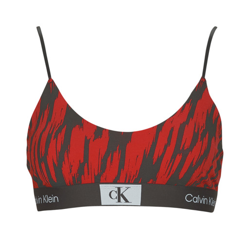 Ropa interior Mujer Sujetador Calvin Klein Jeans UNLINED BRALETTE Negro / Rojo