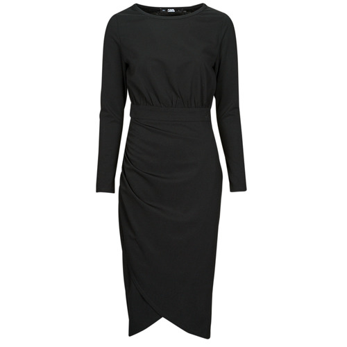 textil Mujer Vestidos cortos Karl Lagerfeld LONG SLEEVE JERSEY DRESS Negro