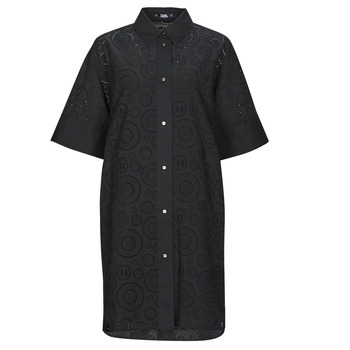 textil Mujer Vestidos cortos Karl Lagerfeld BRODERIE ANGLAISE SHIRTDRESS Negro