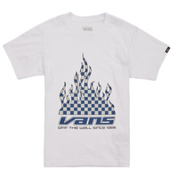 textil Niño Camisetas manga corta Vans REFLECTIVE CHECKERBOARD FLAME SS Blanco