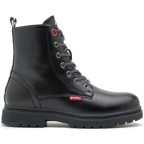 Zapatos Hombre Botas Levi's BOTA CORDON MILITAR NEGRO BLANCO Negro