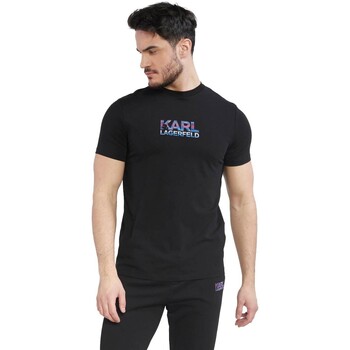 textil Hombre Camisetas manga corta Karl Lagerfeld - Camiseta con Logo Negro