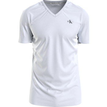 textil Hombre Camisetas manga corta Calvin Klein Jeans CAMISETA MICRO LOGO  HOMBRE Blanco