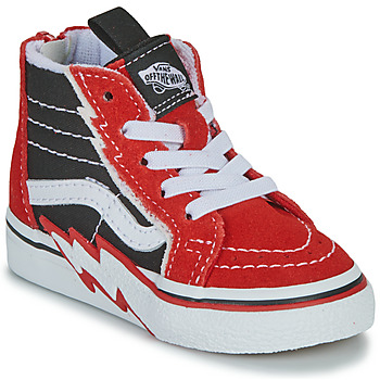 Zapatos Niño Zapatillas altas Vans TD SK8-Hi Zip Bolt Negro / Rojo