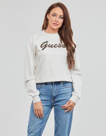 textil Mujer Sudaderas Guess CN GUESS SHINY SWEATSHIRT Blanco