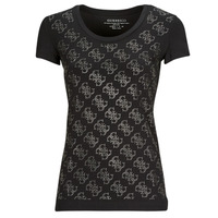 textil Mujer Camisetas manga corta Guess SS VN 4G ALLOVER TEE Negro