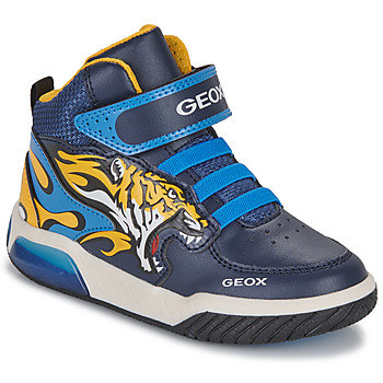 Zapatos Niño Zapatillas altas Geox J INEK BOY C Marino / Amarillo