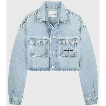 textil Niña Chaquetas Calvin Klein Jeans IG0IG01819 OVERSIZE CROP JKT-1AA CHALKY BLUE Azul