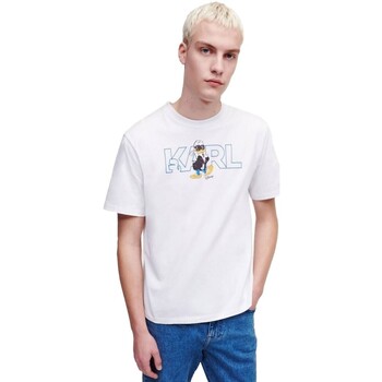 textil Hombre Camisetas manga corta Karl Lagerfeld X Disney  - Camiseta con Logo de Donald Blanco