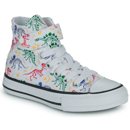 Zapatos Niño Zapatillas altas Converse CHUCK TAYLOR ALL STAR EASY-ON DINOS Blanco / Multicolor