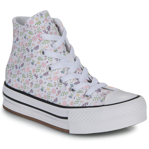 Zapatos Niña Zapatillas altas Converse CHUCK TAYLOR ALL STAR EVA LIFT PLATFORM FELINE FLORALS Blanco / Multicolor