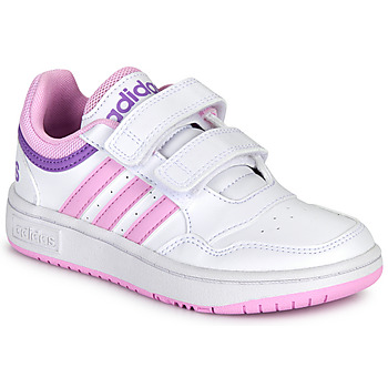 Zapatos Niña Zapatillas bajas Adidas Sportswear HOOPS 3.0 CF C Blanco / Rosa