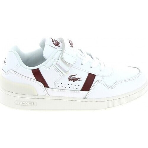 Zapatos Mujer Deportivas Moda Lacoste T Clip Blanc Bordeaux Blanco