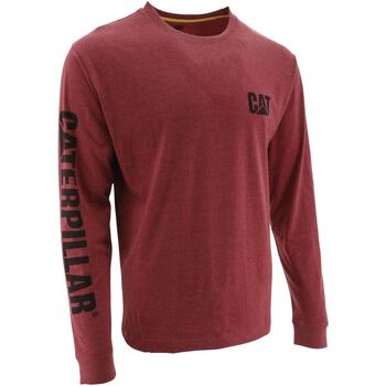 textil Hombre Camisetas manga larga Caterpillar Trademark Banner Rojo