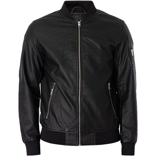 textil Hombre Chaquetas de deporte Jack & Jones Chaqueta Bomber Rocky Negro