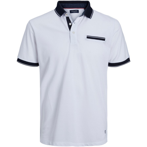 textil Hombre Polos manga corta Jack & Jones 12230231 JPRBLUVANCE POLO  SS  PRSP23 WHITE Blanco