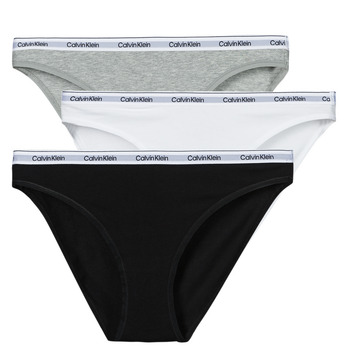 Ropa interior Mujer Culote y bragas Calvin Klein Jeans BIKINI 3PK X3 Negro / Gris / Blanco