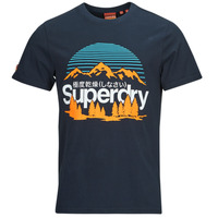 textil Hombre Camisetas manga corta Superdry GREAT OUTDOORS NR GRAPHIC TEE Marino