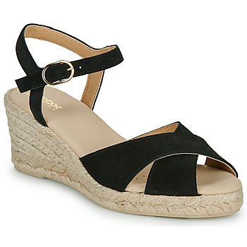 Zapatos Mujer Sandalias Geox D GELSA LOW Negro / Beige