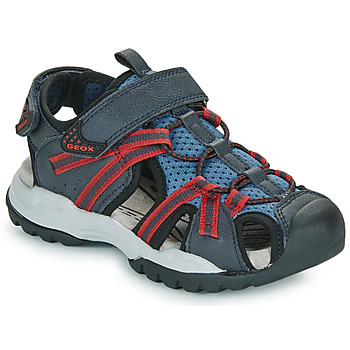 Zapatos Niño Sandalias Geox J BOREALIS BOY Marino / Rojo